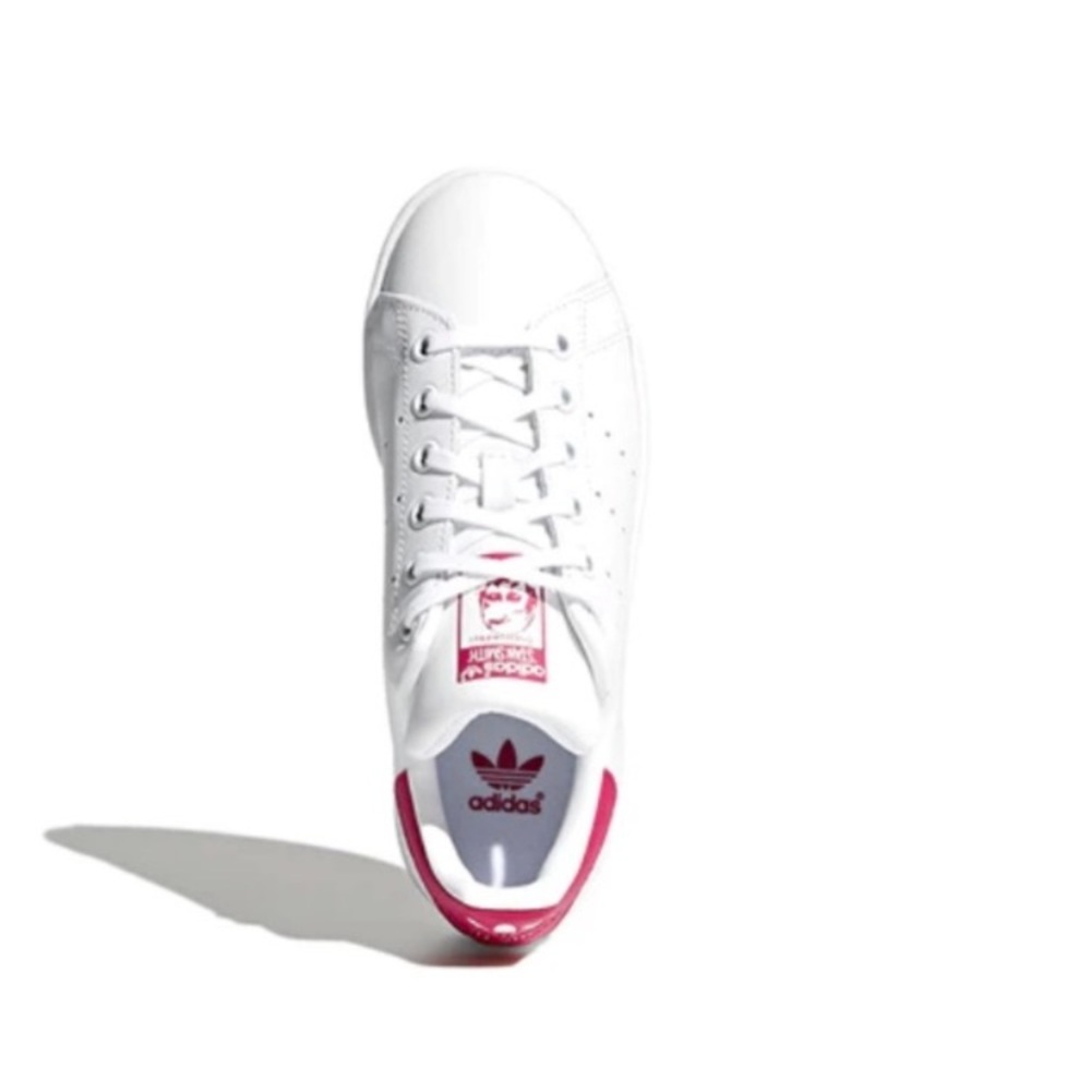 Adidas Stan smith Junior White and Pink Sneakers B32703 big kids